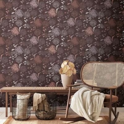Papel de Parede House of Turnowsky Floral Marrom 389003