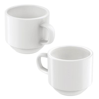 Conjunto Xícaras de Café com Pires em Porcelana 100ml Tramontina 12 Peças