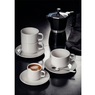Conjunto Xícaras de Café com Pires em Porcelana 100ml Tramontina 12 Peças