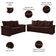 Conjunto De Sofá 2 E 3 Lugares Taurus Veludo Mamflex Marrom