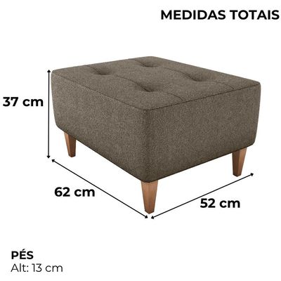 Puff Para Sala 62 Cm Piva Tecido Boucle Milani Store Marrom Marrom