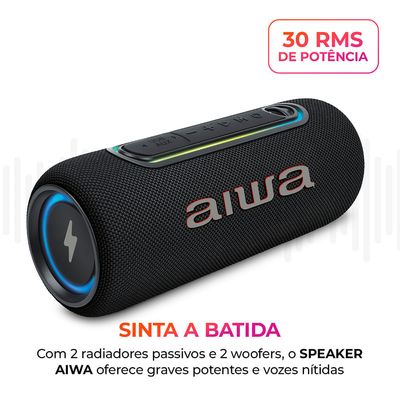 Caixa de Som Speaker AIWA SP-05-LB 30W Bluetooth IPX5 Bivolt