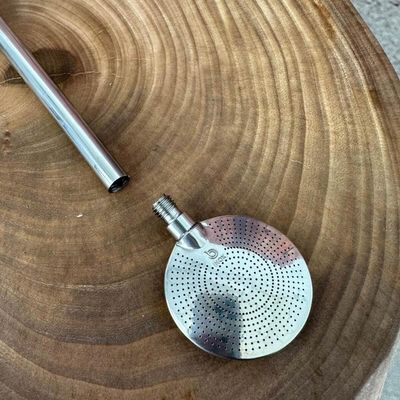 Bomba de Chimarrão Inox 23cm Bojo Rosca Mil Furos Pedra Azul Escovinha Bortonaggio