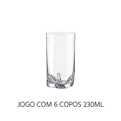 Jogo de copos para água Gremax 20.589.230 Bohemia Trio com 6 copos em cristal 230ml