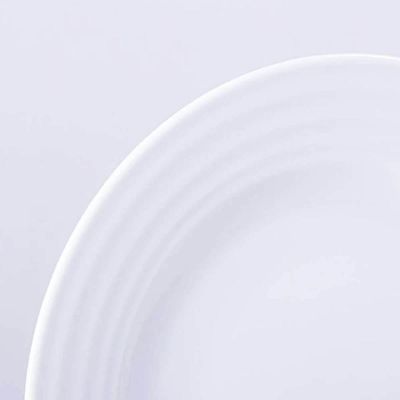 Conjunto 6 Pratos Rasos Porcelana 27cm Tramontina Branco Vibrare Aba Larga Mesa de Jantar