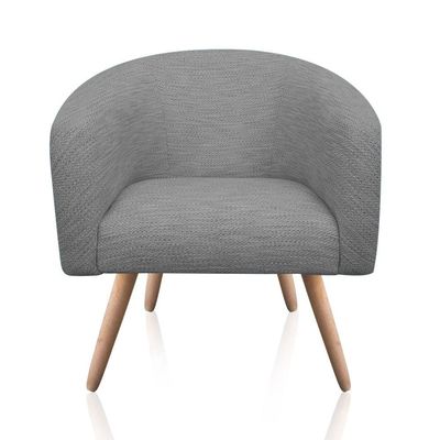 Kit 2 Poltronas Stella Corano Nozes com Linho Cinza Castanho