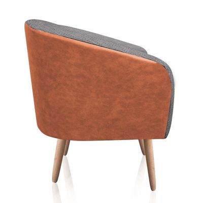 Kit 2 Poltronas Stella Corano Nozes com Linho Cinza Castanho