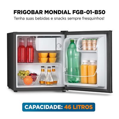 Frigobar Mondial 46L Porta Reversível Preto FGB-01-B50 220V