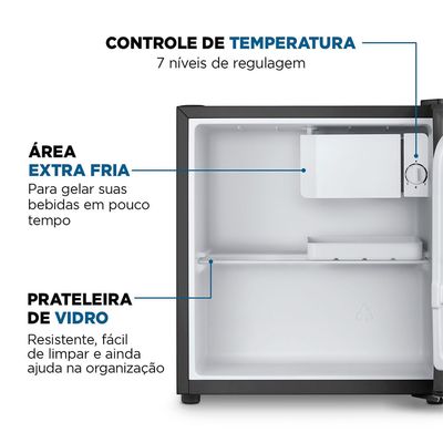 Frigobar Mondial 46L Porta Reversível Preto FGB-01-B50 220V