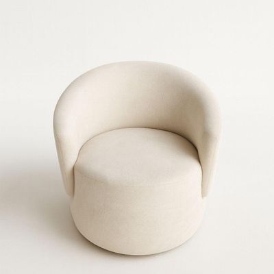 Poltrona Orgânica Redonda Para Sala Quarto Recepção Liz Confortável Elegante Bouclê