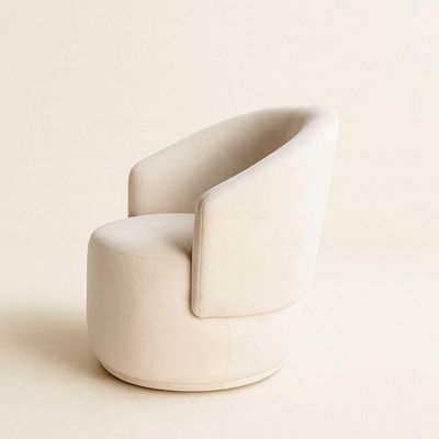 Poltrona Orgânica Redonda Para Sala Quarto Recepção Liz Confortável Elegante Bouclê