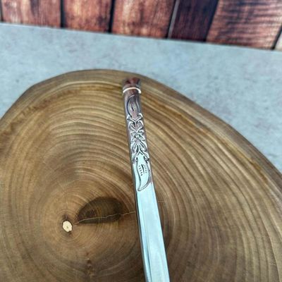 Bomba para Chimarrão Inox Bojo Mil Furos Estampada 24cm Escovinha Bortonaggio