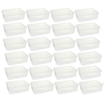 Kit 24 Caixas Tampa Hermética para Alimentos 11L Cestos Organizadores Plasvale