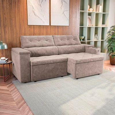 Sofá Roma S211 2,60 Metros com Braço Baú Kappesberg Castor
