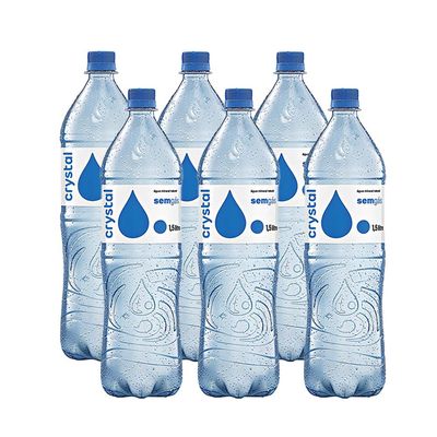 Kit 6 Garrafas de Água sem Gás Crystal 1.5 Litros