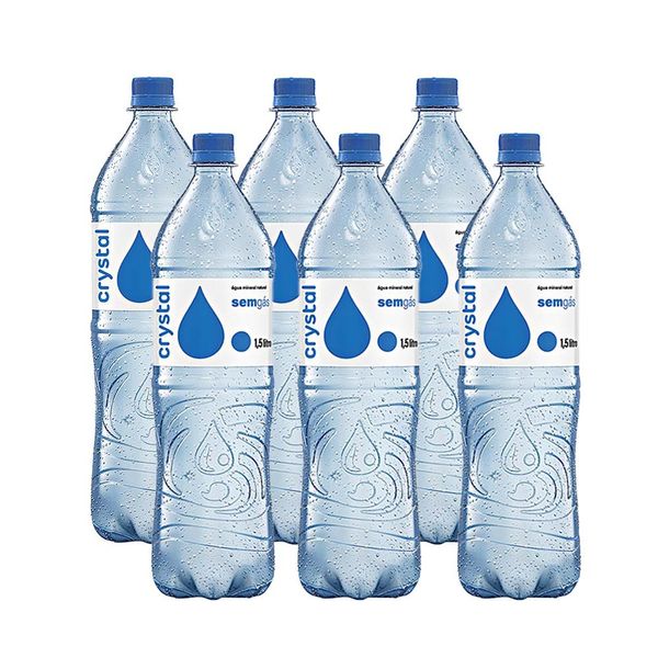 Kit 6 Garrafas de Água sem Gás Crystal 1.5 Litros