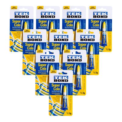 Kit 10 Super Cola Tekbond 2g