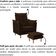 Poltrona De Amamentação Quarto De Bebê Com Puff Melina Suede Marrom