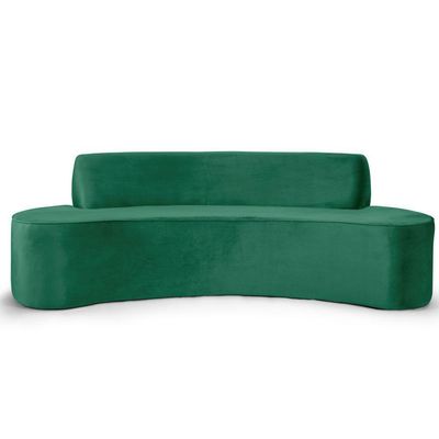 Sofá 3 Lugares Sala de Estar 180 Cm Bélgica Veludo Verde