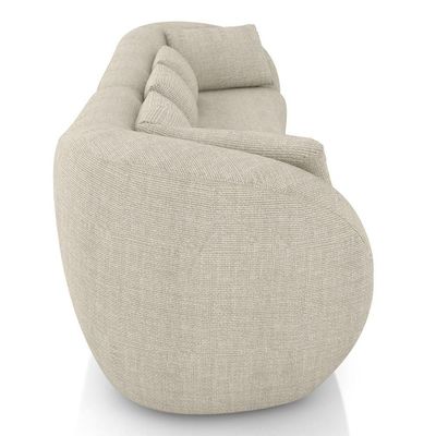Sofá 3 Lugares Para Sala Living Orgânico 212cm Eça P08 Linho Itacaré Bege - Lyam Decor
