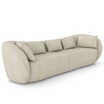 Sofá 3 Lugares Para Sala Living Orgânico 212cm Eça P08 Linho Itacaré Bege - Lyam Decor