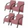 Kit 4 Poltronas 1 Lugar Vênus Braço Pé Madeira Rosa