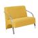 Poltrona 2 Lugar Vênus Braço Alumínio Suede Amarelo