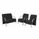 Conjunto Poltronas Vênus Braços Alumínio Suede Preto