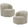 Kit 02 Poltronas Giratória Orgânica Para Sala Living Heidy F04 Veludo Bege - Lyam Decor