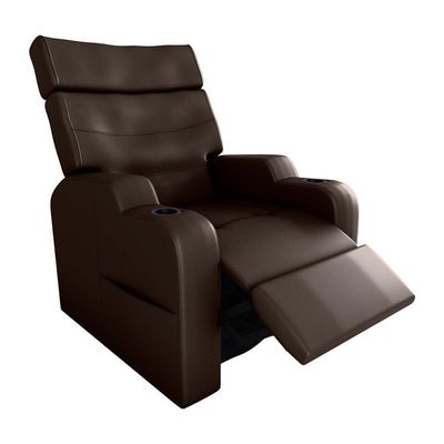 Poltrona Do Papai Reclinável Premium Com Porta Copos E Porta Controle Toro Matrix Sintetico Marrom