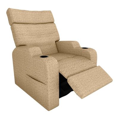 Poltrona Do Papai Reclinável Premium Com Porta Copos E Porta Controle Toro Matrix Linho Areia