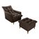 Poltrona De Amamentação Com Puff Luxo Confortável Montreal Matrix Suede Marrom