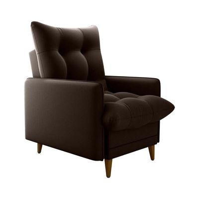 Poltrona De Amamentação Com Puff Luxo Confortável Montreal Matrix Suede Marrom