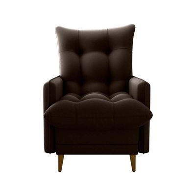 Poltrona De Amamentação Com Puff Luxo Confortável Montreal Matrix Suede Marrom
