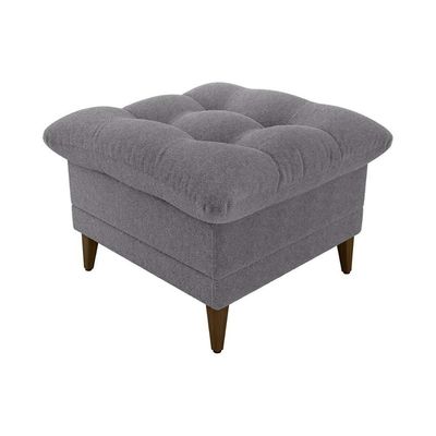 Poltrona De Amamentação Com Puff Luxo Confortável Montreal Matrix Boucle Cinza