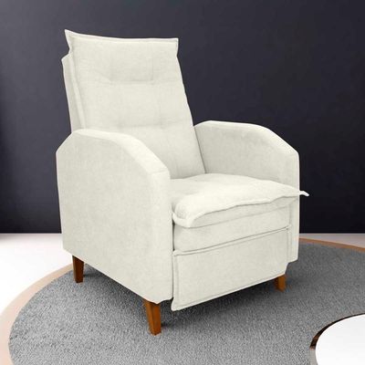 Poltrona Amamentação Luxo Reclinável Com Assento Confortável Yaris Matrix Boucle Bege