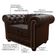Poltrona Chesterfield com Pés Madeira Couro Capucino