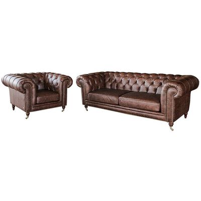 Jogo de Sofá Chesterfield Duo Couro