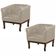 Kit 2 Poltronas Decorativa Noah Couro Bege 66 Fosco