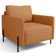 Poltrona Decorativa Para Sala Living Pés Industrial Domani L06 Couro Caramelo - Lyam Decor