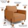 Kit 2 Poltronas Decorativa Para Sala Living Pés Industrial Domani L06 Couro Caramelo - Lyam Decor