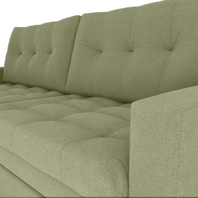 Sofá Cama Reclinável 2 Lugares Premium Com Assentos Dividido 2,20 Larg Nayla Matrix Boucle Oliva