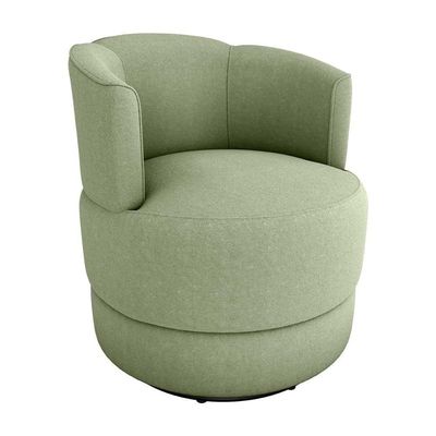 Poltrona Giratória Para Descanço Com Base De Metal Marselha Matrix Boucle Oliva