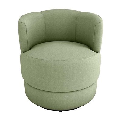 Poltrona Giratória Para Descanço Com Base De Metal Marselha Matrix Boucle Oliva