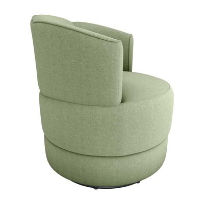 Poltrona Giratória Para Descanço Com Base De Metal Marselha Matrix Boucle Oliva