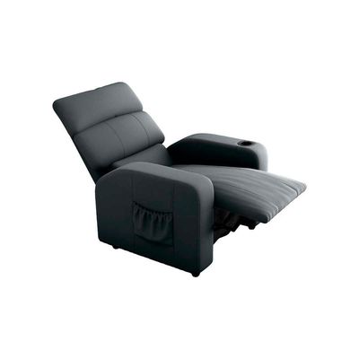 Poltrona Do Papai Reclinável Com Porta Copos Pulse Matrix Veludo Cinza