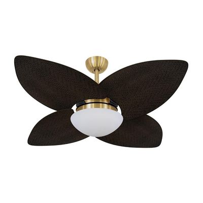 Ventilador De Teto Dormamu Dourado 4 Pás Palmae 110V Com Controle