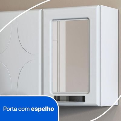 Kit Conjunto Para Banheiro Em Aço Telasul Rubi 4 Portas Com Espelho