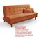 Sofá Cama Reclinável Santorini Veludo Confortável Base De Madeira Terracota 174
