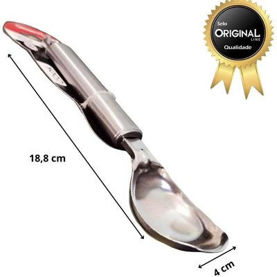 2 Colheres De Pegar Sorvete Bola Inox Profissional Pegador Concha Açai